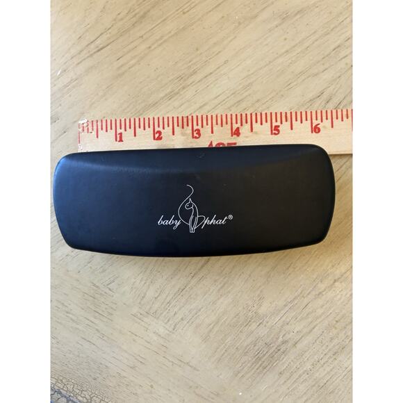 Y2K Baby Phat Sunglasses Case Black Hard Case Pink Liner Eye Glasses Vintage 90s - Picture 3 of 4